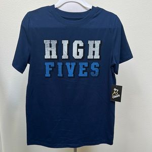 Art Class High Fives Blue and White Short Sleeve Tee Shirt Youth Sz XXL